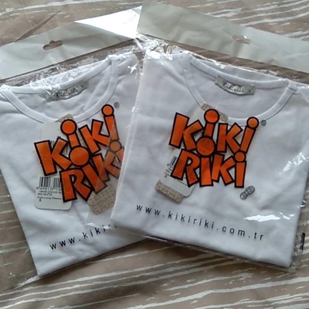Nwt bundle of 2 size small kids Kiki Riki long sleeve white shell